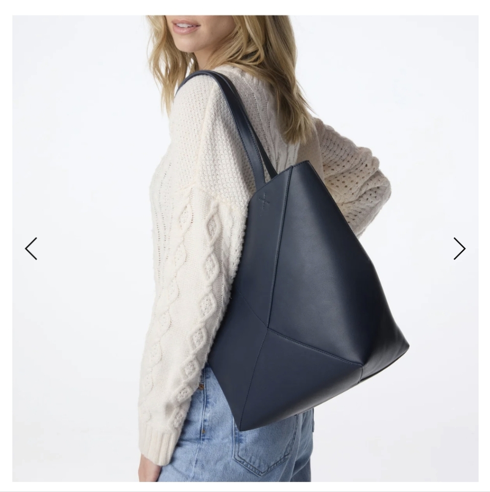 Elegant Navy Kate Tote Bag Walter Baker Curateur Vegan Leather